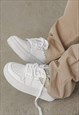 CHUNKY SOLE SNEAKERS HIGH PLATFORM CONTRAST SHOES IN WHITE