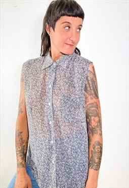 Vintage floral sleeveless shirt 