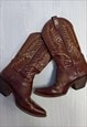 50's Vintage Botas Jaca Boots Western Cowboy Tan