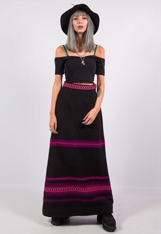 70'S VINTAGE WOVEN MAXI SKIRT