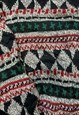 VINTAGE ABSTRACT KNITTED JUMPER PATTERNED GRANDAD SWEATER