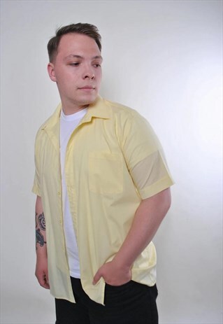 VINTAGE YELLOW SHORT SLEEVE SUMMER WEEKEND SHIRT