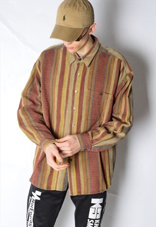 VINTAGE 90S STRIPED LONG SLEEVE SHIRT