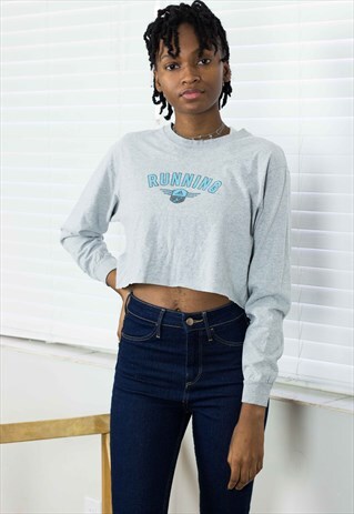 VINTAGE ADIDAS CROP TOP REWORKED LOGO 90S M 6.1