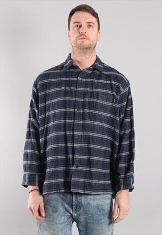 VINTAGE CHECK FLANNEL SHIRT XL