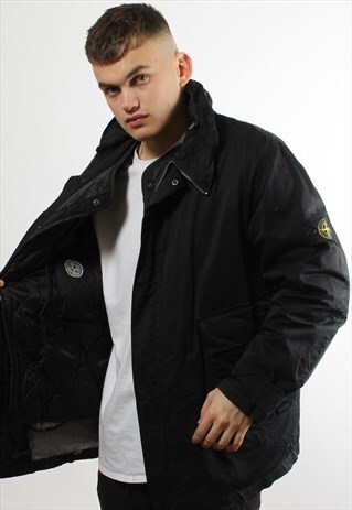 VINTAGE STONE ISLAND 2 IN 1 BLACK COAT