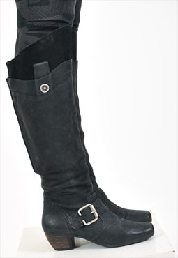 Vintage 90's suede leather knee high boots 