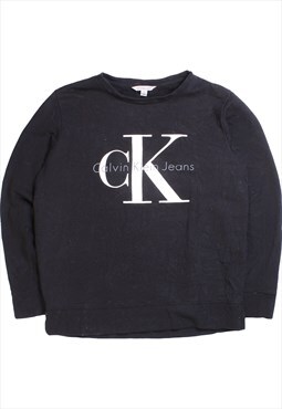 Vintage  Calvin Klein Sweatshirt Jeans Crewneck Black Small