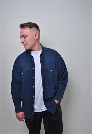 MINIMALIST BUTTON DOWN SHIRT, VINTAGE CASUAL SHIRT
