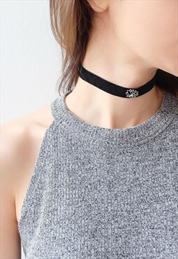 Lotus Choker Necklace Women Sterling Silver Necklace