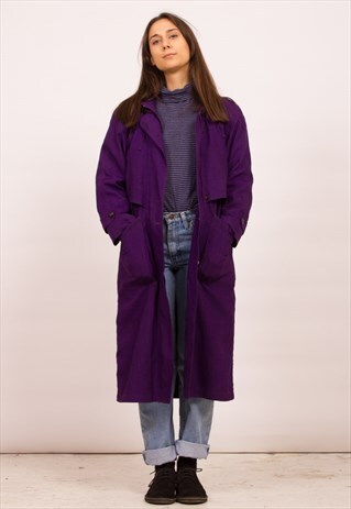 VINTAGE PURPLE TRENCH COAT