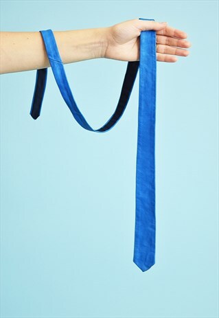 VINTAGE 70'S RETRO MOD REAL LEATHER SLIM TIE