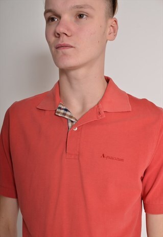 VINTAGE AQUASCUTUM SHORT SLEEVE POLO SHIRT RED