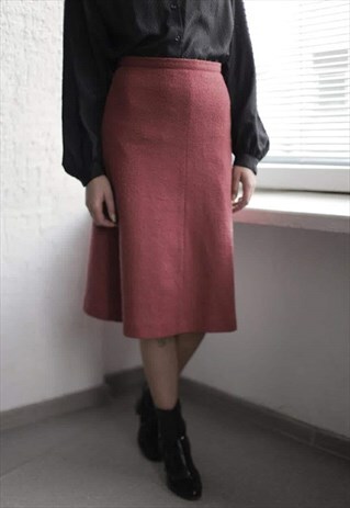 VINTAGE 90'S LIGHT MAROON MIDI SKIRT