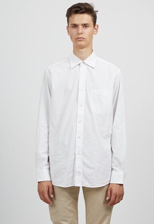 VINTAGE WHITE HUGO BOSS LONG SLEEVE SHIRT