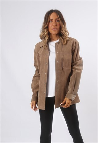 SUEDE FITTED SHIRT UK 14 (GF4Q)