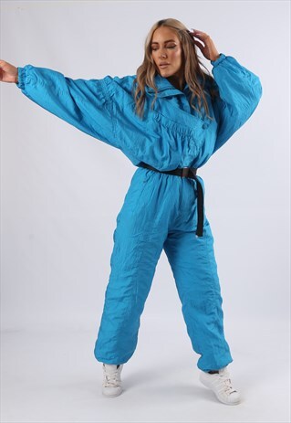 VINTAGE BLUE SEVEN FULL SKI SUIT SNOW SPORTS UK 12 M (9CP)