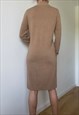 VINTAGE KNITTED BOSS BEIGE DRESS