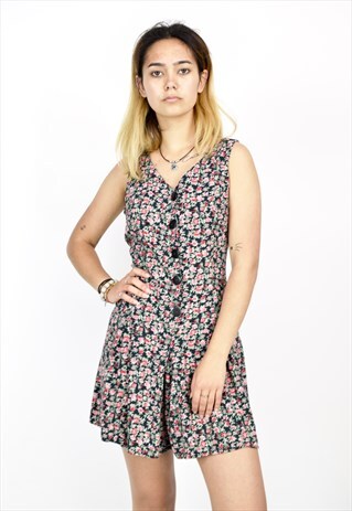 VINTAGE 90'S BUTTON DOWN FLORAL PLAYSUIT