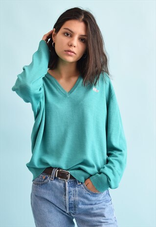 90'S RETRO LACOSTE KNIT OVERSIZED JUMPER TOP