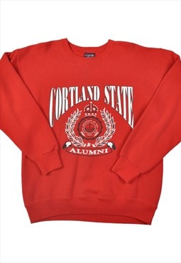 Vintage Jansport Cortland State Alumni Sweater Red Medium