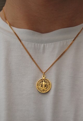 20" GOLD SAINT BENEDICT NECKLACE
