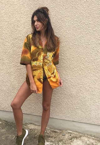 PATTERNED OVERSIZED RETRO VINTAGE UNISEX FESTIVAL SHIRT