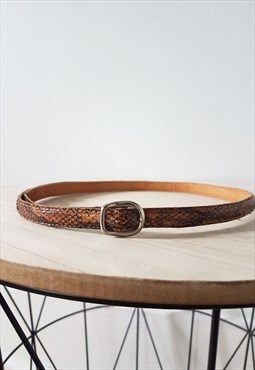 Vintage Genuine Snakeskin Skinny Belt