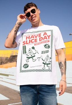 Have A Slice Day Men's Pizza Graphic T-Shirt 
