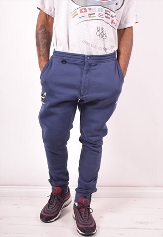 NIKE MENS VINTAGE TRACKSUIT TROUSERS XL BLUE 90S