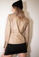 LIGHT BROWN Y2K LEATHER JACKET 