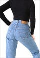 HIGH WAIST 90S VINTAGE MOM JEANS BLUE W28 W29