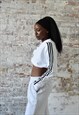 VINTAGE CROPPED ADIDAS SWEATSHIRT IN WHITE