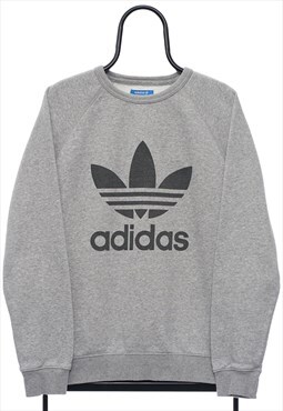 Adidas Grey Logo Sweatshirt Mens