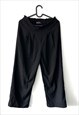 CROP ANKLE BLACK RELAXED FIT MINIMAL PANTS TROUSERS S