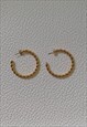 TRESSER. GOLD LARGE TWIST ROPE HOOP EARRINGS