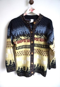 Vintage Norwegian Wool Sweater Cardigan Jumper Norway Woolen