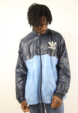 VINTAGE ADIDAS BLUE SHELL SPORTS JACKET
