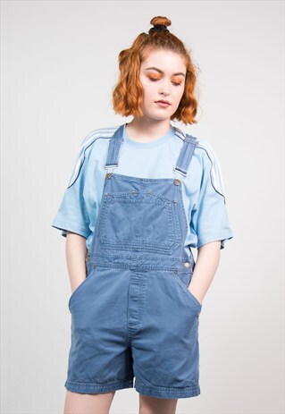 VINTAGE 90'S CUTE BLUE DENIM SHORT DUNGAREES