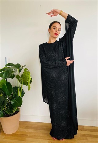 SPARKLING BATWING MAXI DRESS