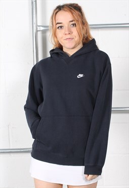 Vintage Nike Hoodie in Navy Pullover Sports Jumper Medium