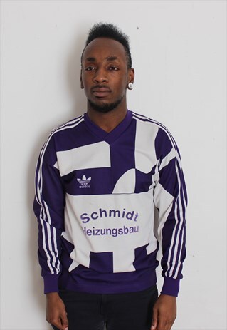 VINTAGE LONG SLEEVE ADIDAS FOOTBALL SHIRT SMALL