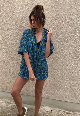 PATTERNED OVERSIZED RETRO VINTAGE UNISEX FESTIVAL SHIRT