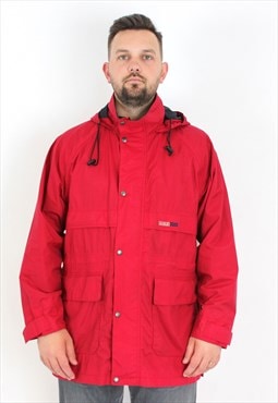AIGLE Jacket XL Hooded Coat Windproof Parka Waterproof VTG