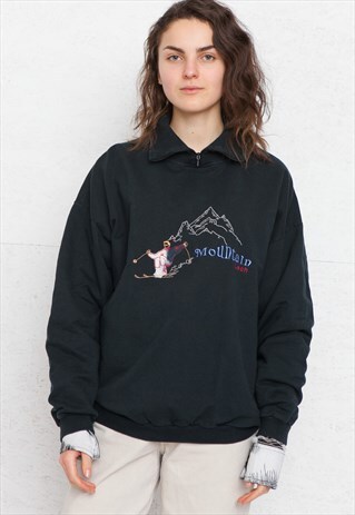 VINTAGE BLACK PULLOVER SWEATSHIRT