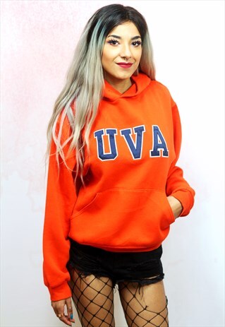 1990S VINTAGE VIBRANT ORANGE SOFTBALL SWEATER