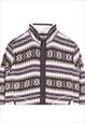 VINTAGE 90'S MICRO FLEECE FLEECE JUMPER AZTEC ZIP UP BLACK,