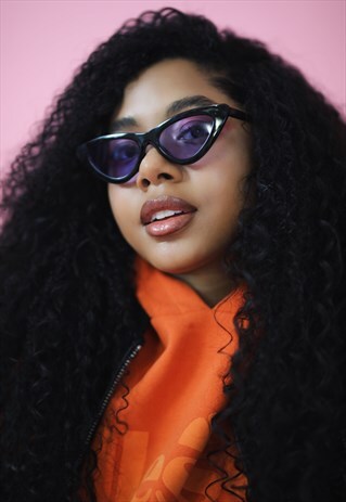 PURPLE SUMMER 90S Y2K SLIM CAT EYE SUNGLASSES SHADES