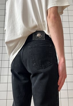 Vintage VERSACE Jeans Denim Cropped Pants 90s Black