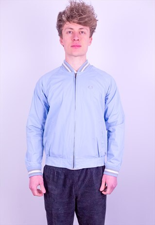VINTAGE FRED PERRY BOMBER JACKET IN BLUE